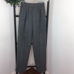 DVF Gray Wool Cuff Trousers